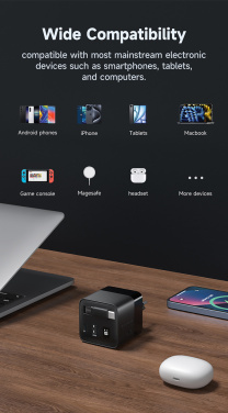 Logotrade promotional giveaway image of: Urban Vitamin Mendocino 65W GaN charger retractable cable