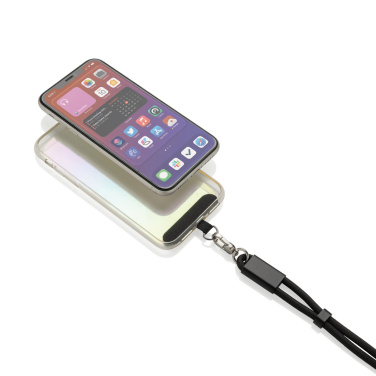 Logo trade business gifts image of: LoopAmp RCS RPET adjustable phone wrist strap 60W cable