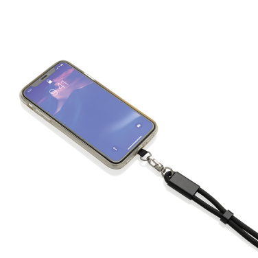 Logotrade promotional merchandise picture of: LoopAmp RCS RPET adjustable phone wrist strap 60W cable