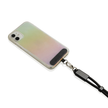 Logo trade promotional item photo of: LoopAmp RCS RPET adjustable phone wrist strap 60W cable