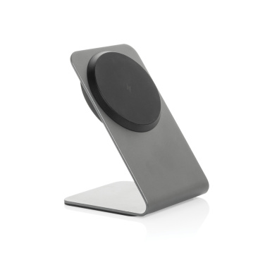 Logo trade corporate gifts image of: Terra aluminium 15W magnetic wireless charging phone stand