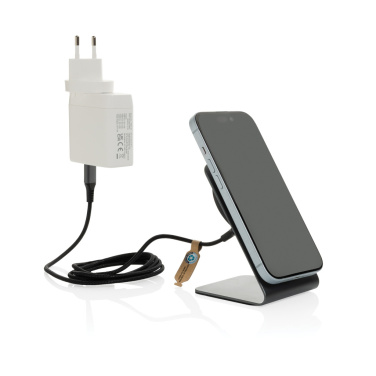 Logotrade corporate gift picture of: Terra aluminium 15W magnetic wireless charging phone stand