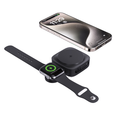 Logo trade business gift photo of: Urban Vitamin Goleta 2-in-1 15W magnetic wireless charger