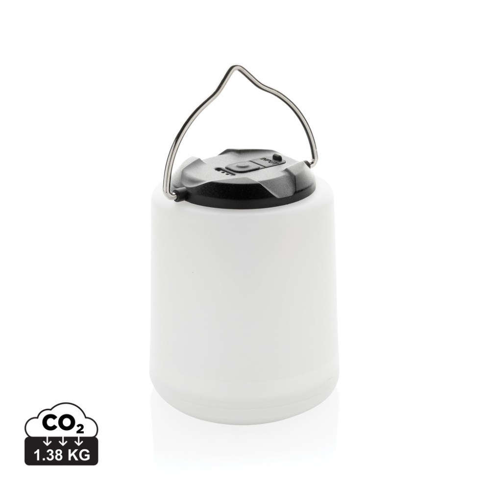 Logo trade promotional gift photo of: Limio RCS recycled plastic portable re-chargeable table lamp
