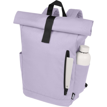Logo trade promotional gift photo of: Byron 15.6" GRS RPET roll-top backpack 18L