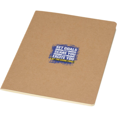 Logo trade corporate gifts image of: Slyk A5 kraft cahier notebook with ruled pages