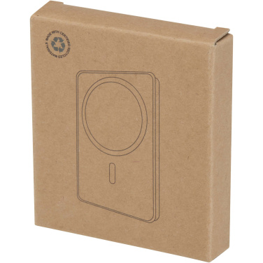 Logo trade promotional gifts image of: Acrab 5000 mAh 15W magnetic wireless power bank with 20W PD - made from recycled plastic