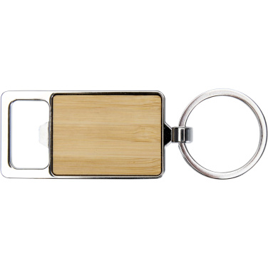 Logo trade business gift photo of: Snapper bamboo keychain with bottle opener