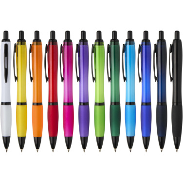 Logotrade promotional merchandise picture of: Nash recycled plastic ballpoint pen with black trims (black ink)