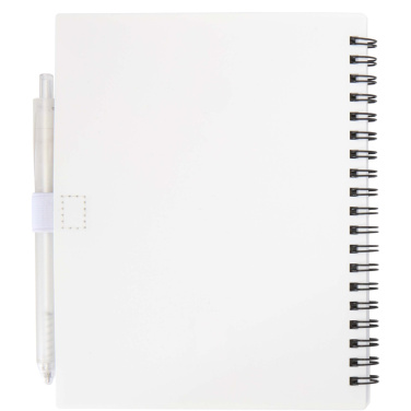 Logotrade business gift image of: Niove recycled plastic soft cover notebook and ballpoint pen set (blue ink)