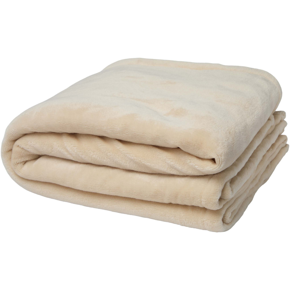 Logo trade advertising product photo of: Ashen GRS recycled sherpa blanket