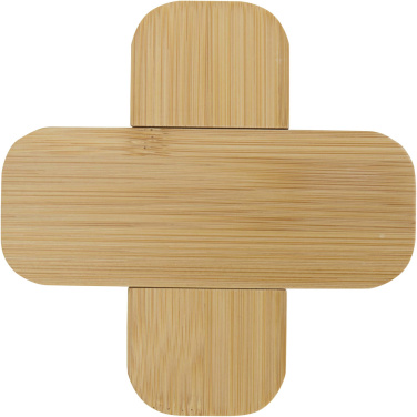 Logo trade promotional giveaways image of: Croc bamboo trivet - small