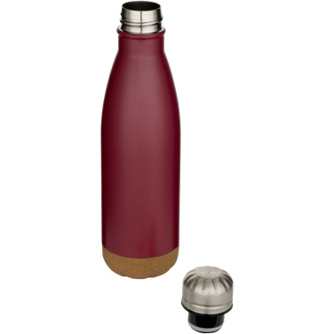 Logo trade promotional items picture of: Cove 500 ml double wall vacuum insulated stainless steel water bottle with cork details