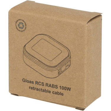 Logotrade promotional merchandise image of: Gloas 5-in-1 recycled retractable data sync and 100W fast charge cable with smartphone tool kit