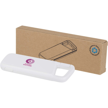 Logo trade advertising products image of: Alkes 5000 mAh 12W recycled plastic water resistant power bank with carabiner