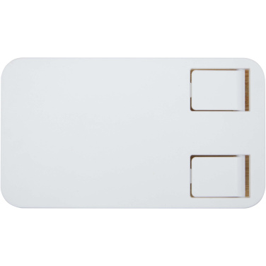 Logotrade promotional product picture of: Alfirk recycled plastic foldeable desk phone stand with bamboo details