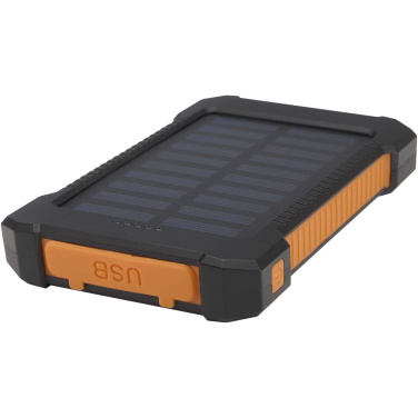 Logotrade promotional gift picture of: Altair 5000 mAh 10W recycled plastic rugged solar power bank with built-in torch