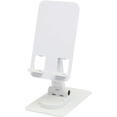 Logotrade promotional product picture of: Alhena recycled plastic foldeable phone holder with metal desk stand