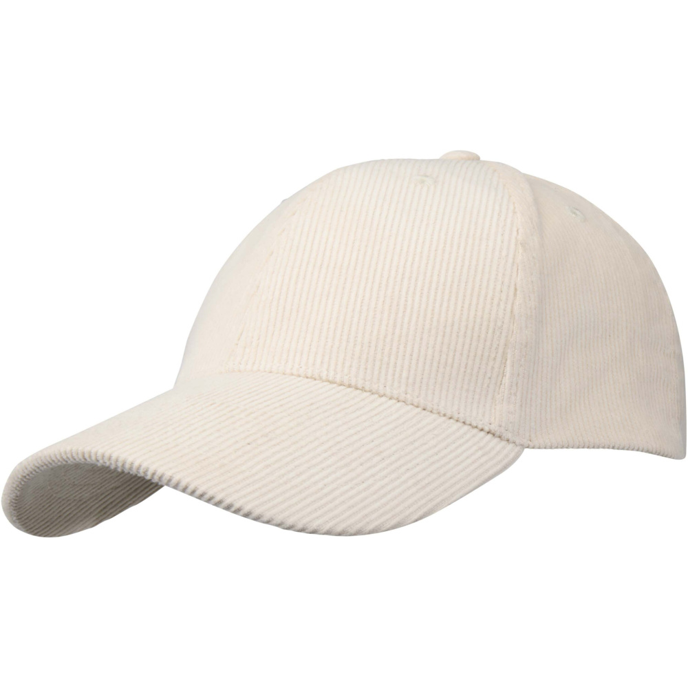Logo trade promotional merchandise image of: Hutton 6 panel recycled corduroy cap