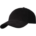 Hutton 6 panel recycled corduroy cap, Solid black