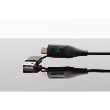 Logotrade promotional product picture of: SCX.design C51 60W 5-in-1 rPET fast charging cable with display