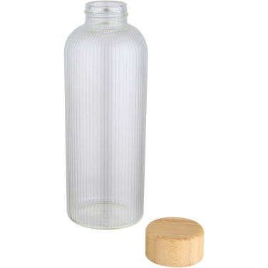 Logotrade corporate gift image of: Mirage 650 ml single-walled borosilicate glass bottle with bamboo lid