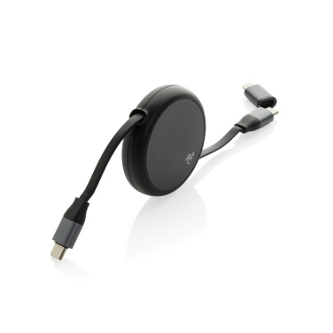 Logo trade business gift photo of: Terra RCS recycled aluminium retractable 240W 2-in-1 cable