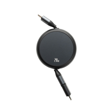 Logotrade promotional merchandise photo of: Terra RCS recycled aluminium retractable 240W 2-in-1 cable
