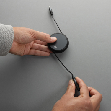 Logo trade promotional products picture of: Terra RCS recycled aluminium retractable 240W 2-in-1 cable