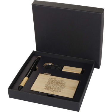 Logo trade business gift photo of: Minka RCS recycled aluminium ballpoint pen, keychain and RFID card holder gift set