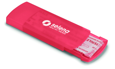 Logo trade promotional giveaways image of: Container with plasters