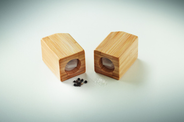 Logo trade promotional item photo of: Bamboo salt & pepper set