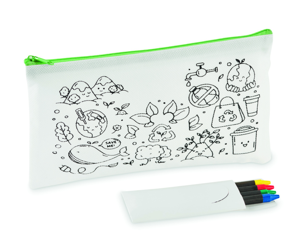Logotrade corporate gift picture of: Pencil case with 4 crayons
