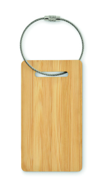 Logo trade promotional merchandise photo of: Bamboo luggage tag
