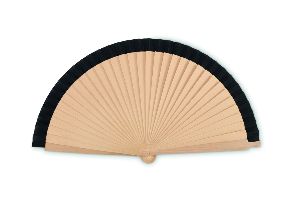 Logo trade corporate gift photo of: Wooden hand fan