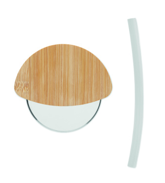 Logotrade promotional product picture of: Round bamboo pizza cutter