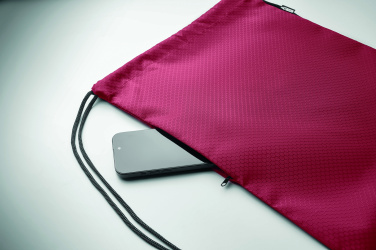 Logo trade promotional item photo of: Drawstring bag in 420D RPET