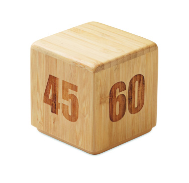 Logo trade business gift photo of: Bamboo twist snooze timer