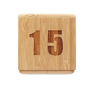 Logo trade advertising products image of: Bamboo twist snooze timer