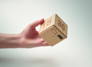 Logo trade promotional items picture of: Bamboo twist snooze timer