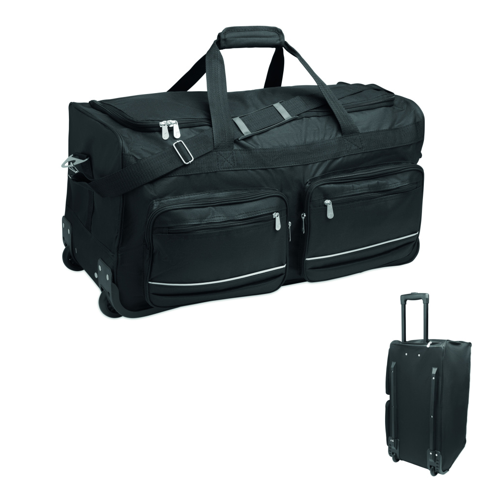 Logo trade business gift photo of: Duffle bag trolley 600D RPET