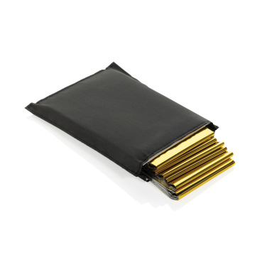 Logo trade promotional merchandise picture of: Solra emergency blanket in RCS recycled RPET pouch
