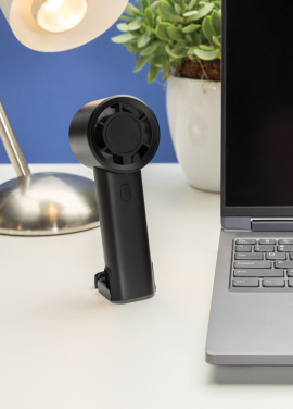 Logo trade promotional merchandise photo of: Twist RCS recycled plastic re-chargeable portable fan