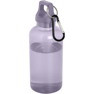 Logotrade advertising product image of: Oregon 400 ml RCS certified recycled plastic water bottle with carabiner