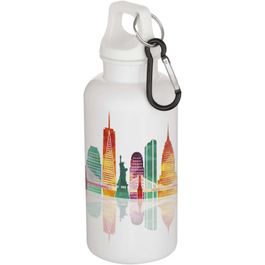 Logotrade corporate gifts photo of: Oregon 400 ml solid colour RCS recycled plastic water bottle with carabiner