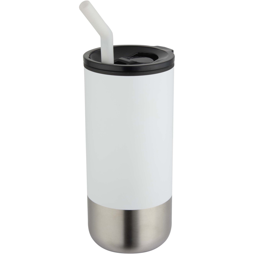 Logo trade promotional giveaways image of: Grayson 480 ml RCS recycled insulated tumbler with straw