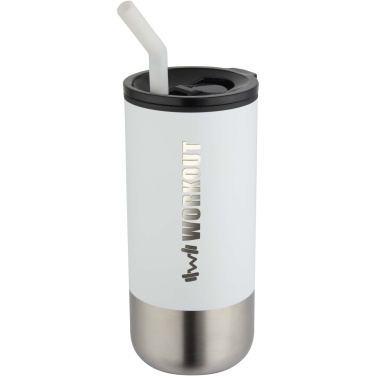 Logo trade corporate gifts picture of: Grayson 480 ml RCS recycled insulated tumbler with straw