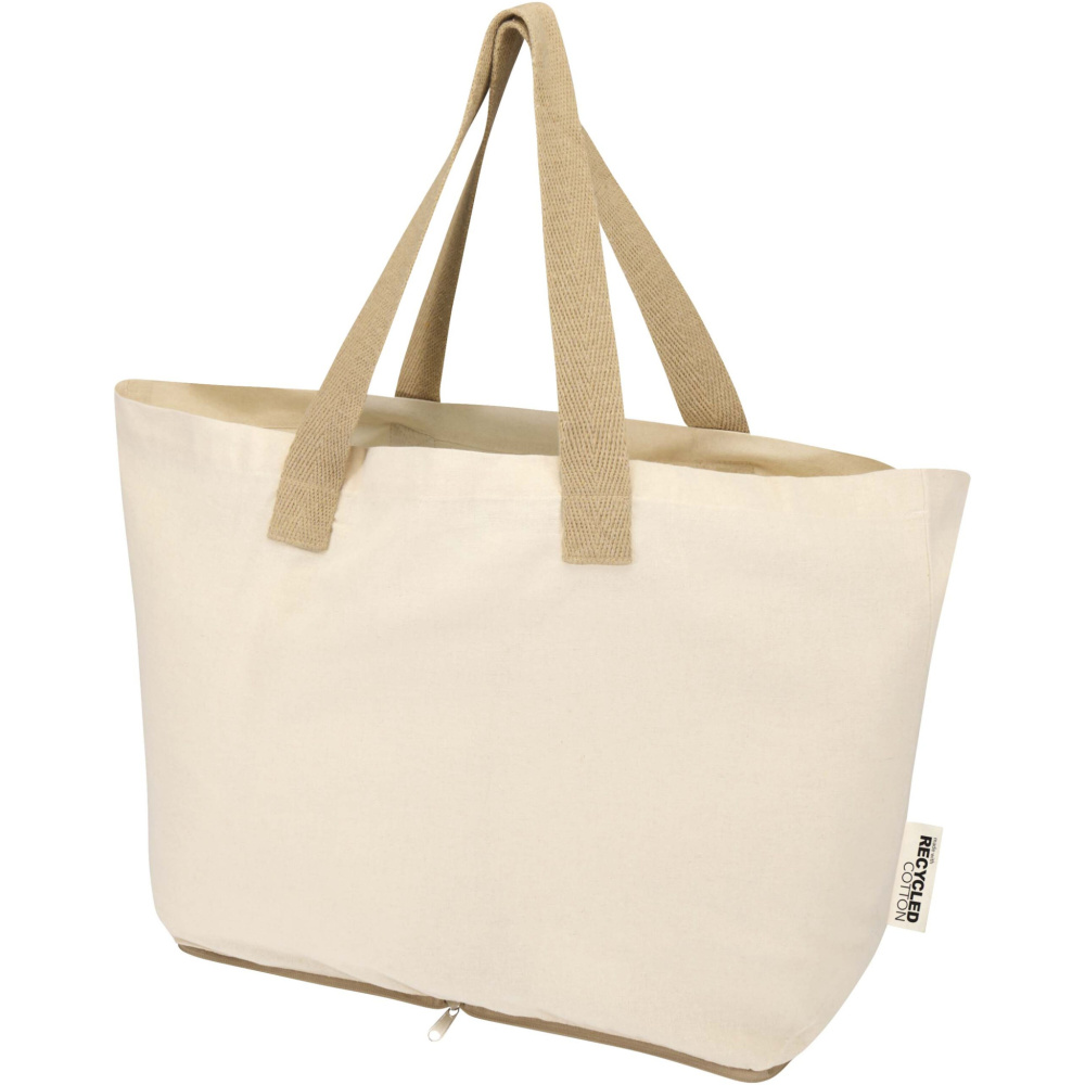 Logo trade promotional items image of: Sierra 140 g/m² GRS recycled foldable cotton tote bag 7L