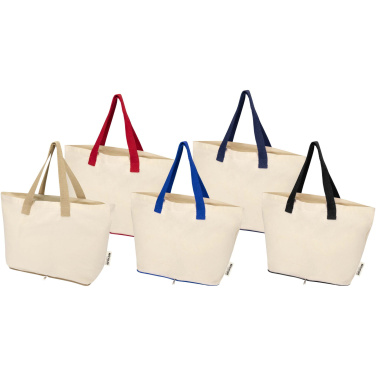 Logo trade promotional items image of: Sierra 140 g/m² GRS recycled foldable cotton tote bag 7L