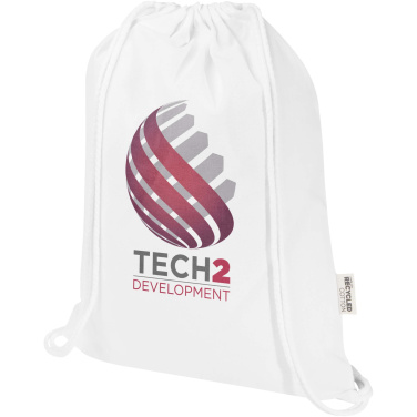 Logo trade promotional giveaways picture of: Peru Blend 180 g/m² GRS recycled drawstring bag 5L